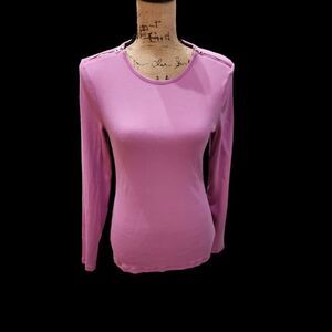 Lauren Ralph Lauren Henley Womens SZ L Exposed Zipper Casual Simple Everyday